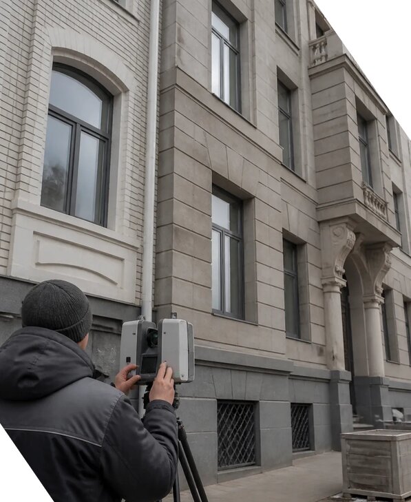 Лазерное сканирование фасадов зданий для обследования в Кропоткине